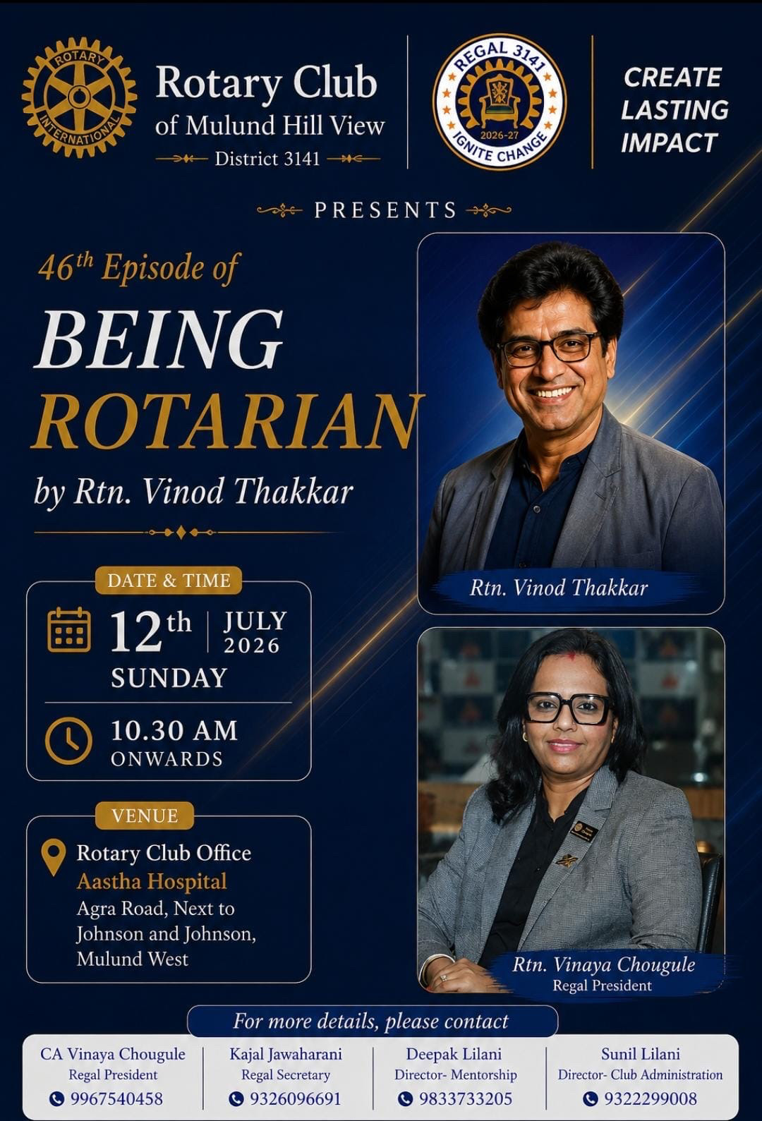 Rtn. Vinod Thakkar was our guest speaker