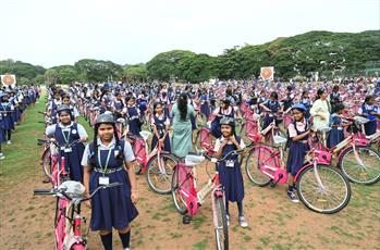 Distribution of 500 Cycles to needy Girl Students