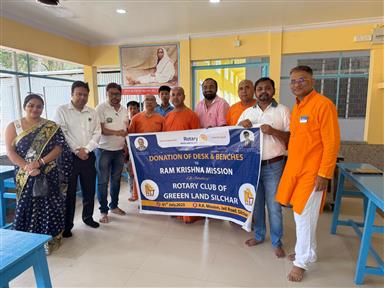 20 DESK BENCHES HANDED OVER TO RAM KRISHNA MISSION