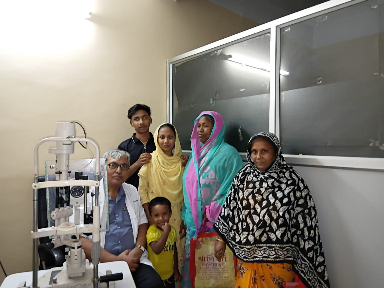 Providing treatment for glaucoma to an impoverished family