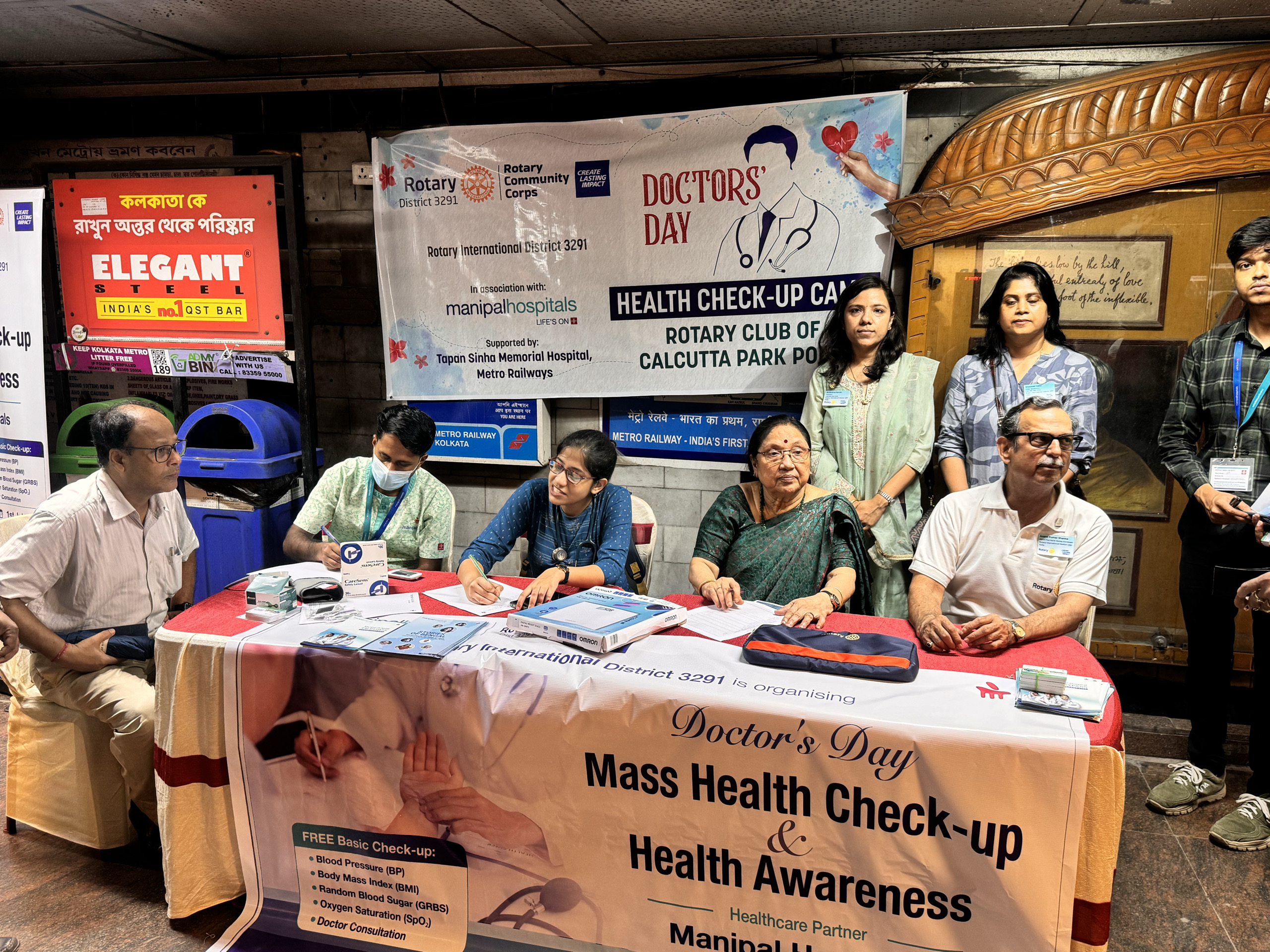 Health Check up Camp at Rabindra Sarobar Metro Station