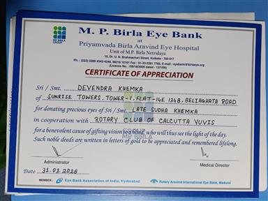 FACILITATING EYE DONATION FOR SIGHTLESS