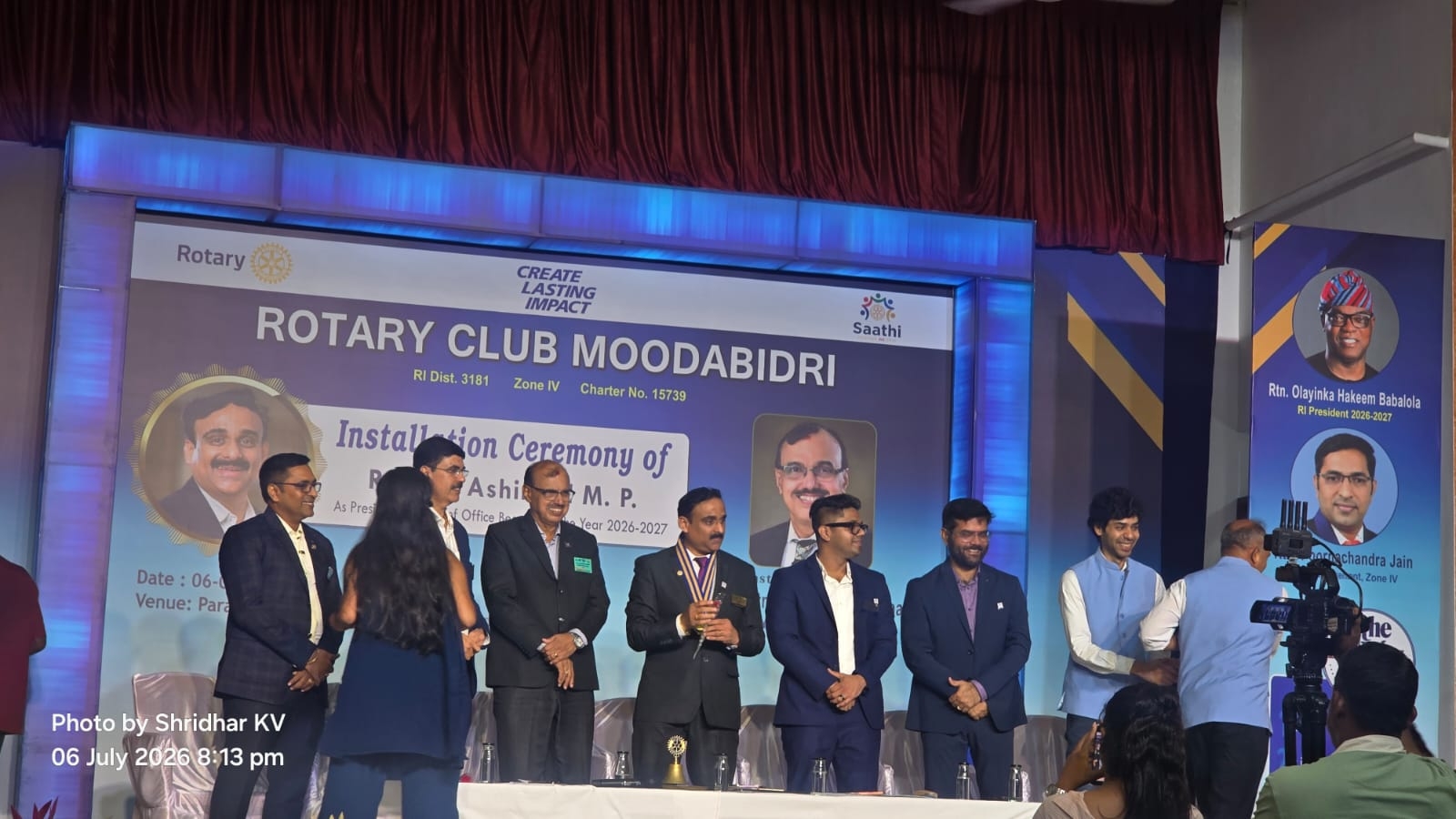 Participated in installation ceremony of Rotary club of Moodabidri