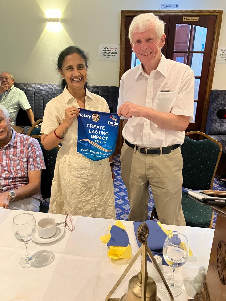 Flag exchange with Rotary club Bexley U.K