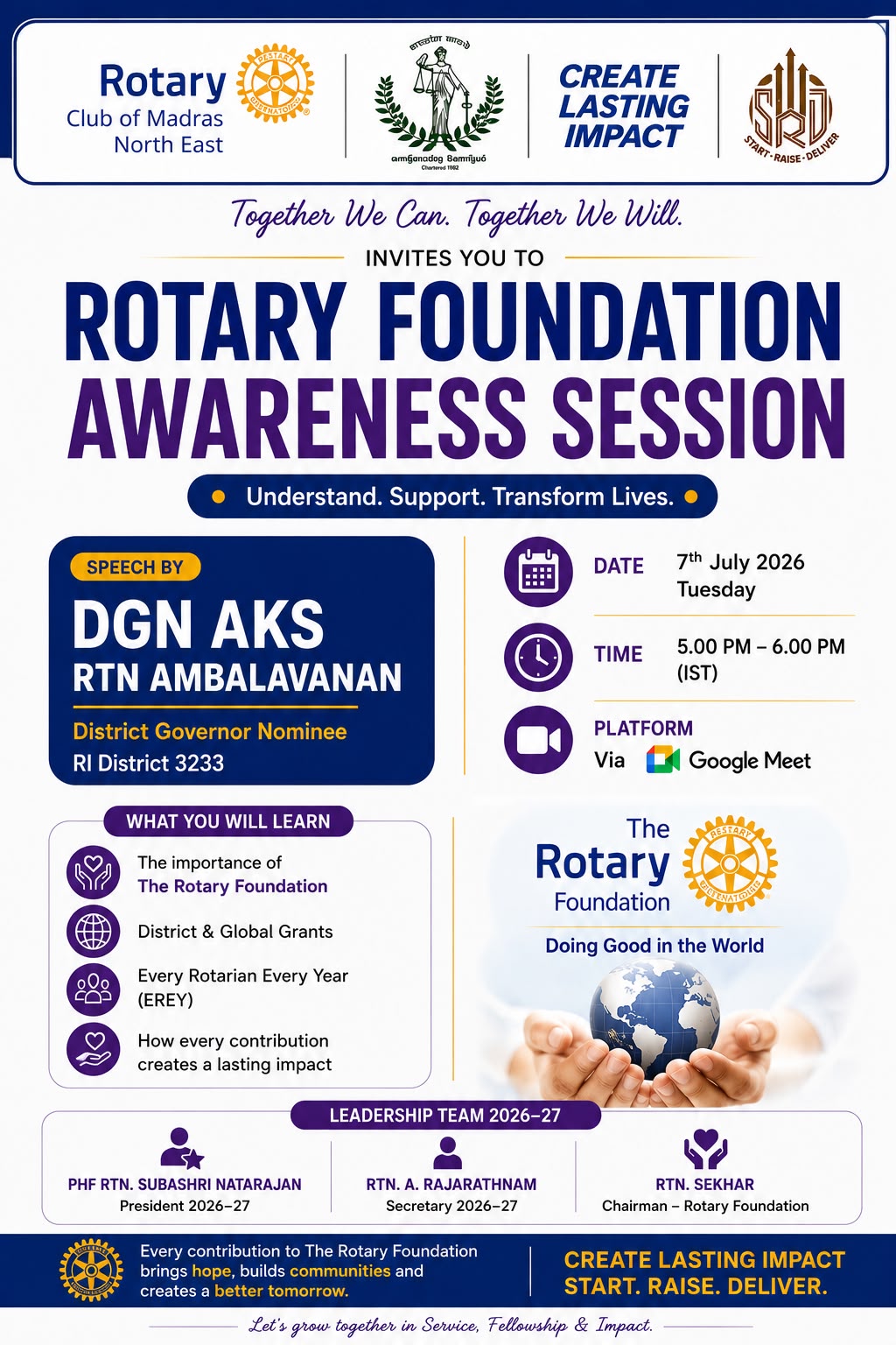 Rotary Foundation Awareness Session