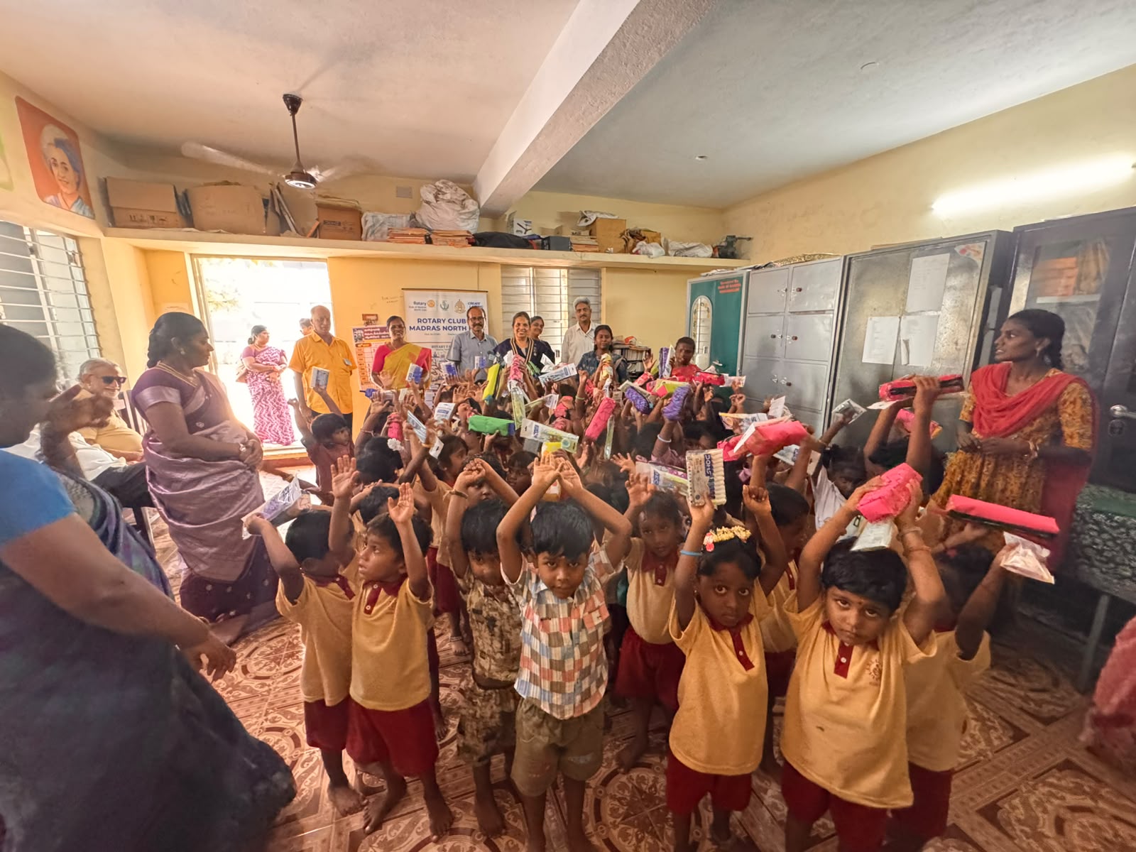 Distribution of Stationery Items to 100 Children