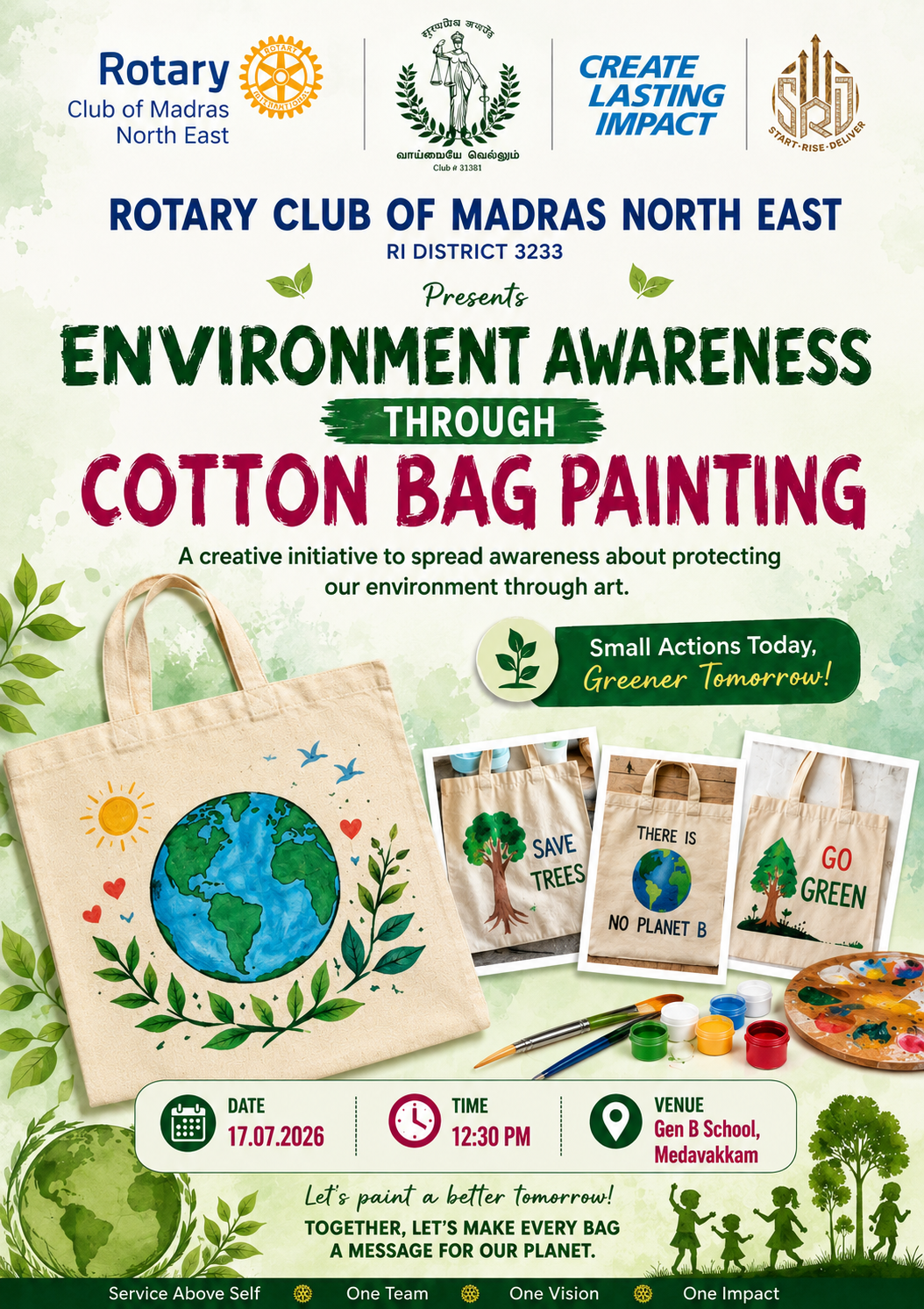 Environment Awareness Through Cotton Bag Painting