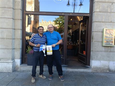 Flag Exchange at Rotary Club of Krakow