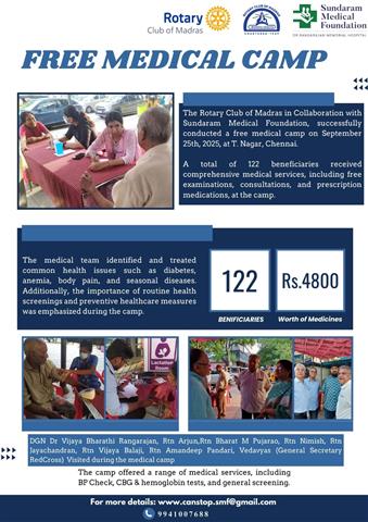 Medical Camp at His and Her place at T.Nagar