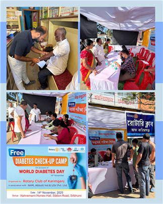 Health camp on world diabetes day