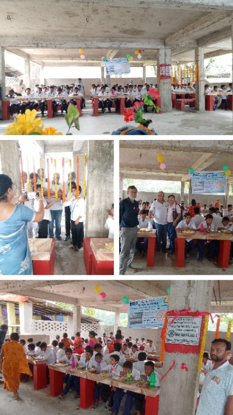 "Floor to Table" at Mid-day Meal Hall at school 