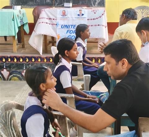 Dental Checkup camp in Govt Girls School