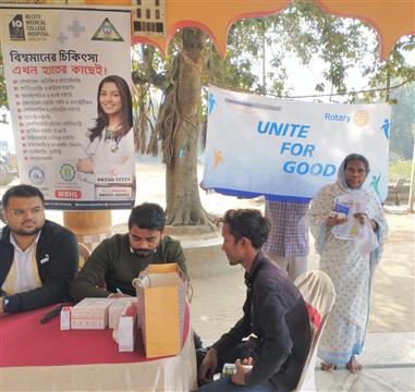 Serving the community in village with health camp