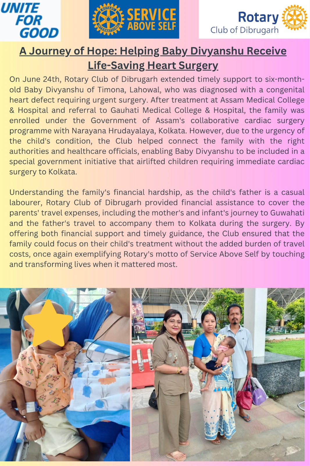 financial assistance to baby divyanshu