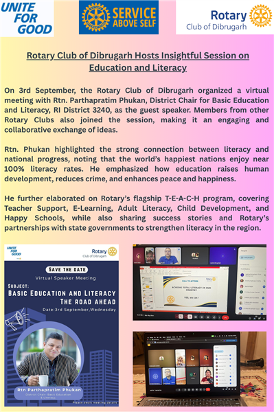 basic education and literacy- guest speaker