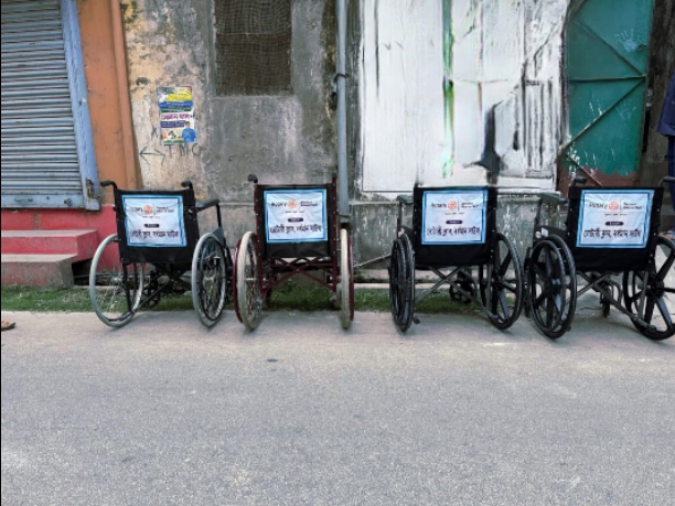 Donation of 4 Wheel Chair to Election commission .