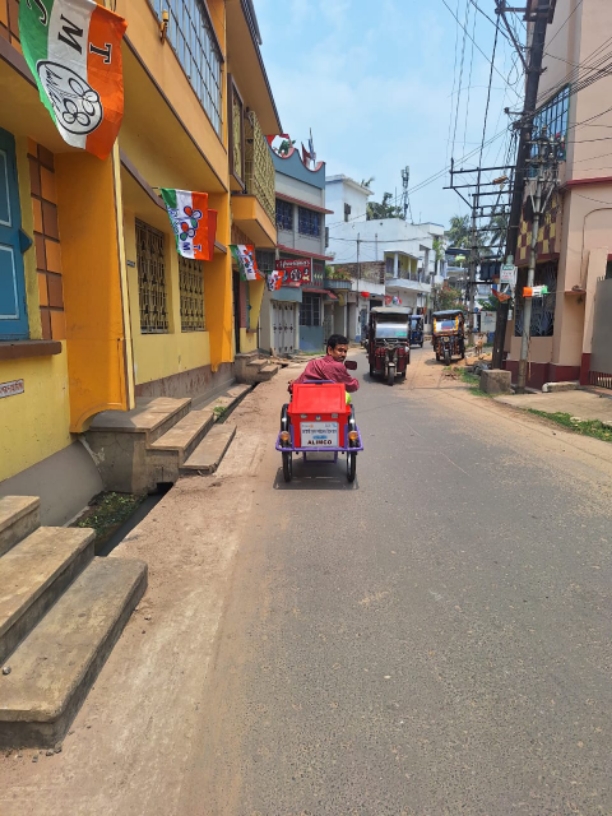 Beneficiary is using Motorised Trycycle 
