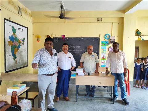 Distribution of notebooks and pencils