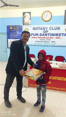 Blankets, notebooks and pencils were provided