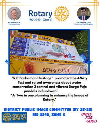 Promotion of Rotary in Puja Padals (Festival)