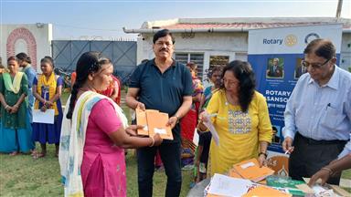 Distribution of Study Materials in a village