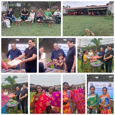 Sari Distribution to the Needy in Palasdiha  Villa