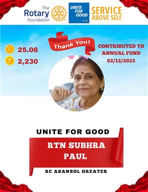Donated 50 USD in Annual Fund in December 2025