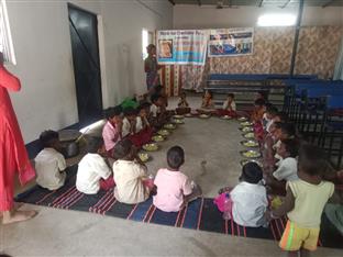 Daily mid-day meal at Chimti Toddlers School