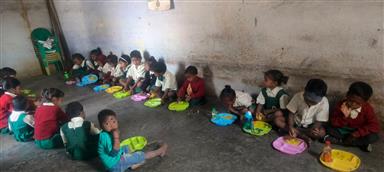 Daily mid-day meal @ Toddlers School in Murgaguttu