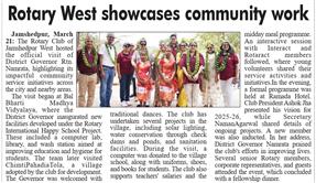 Official Club Visit by DG Rtn. Namrata