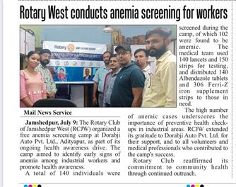 Anemia Check-up Camp at Dorabji Auto