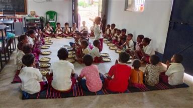 Daily mid-day meal at Chimti Toddlers School