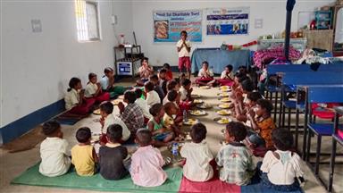 Daily mid-day meal at Chimti Toddlers School