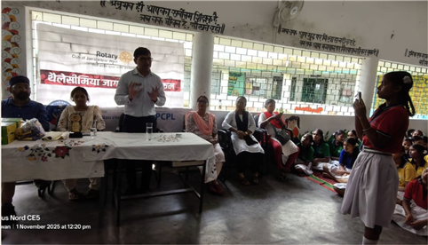 Thalassemia Awareness at KGBV, Kharaswan