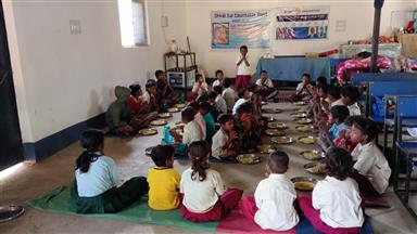 Daily mid-day meal at Chimti Toddlers School