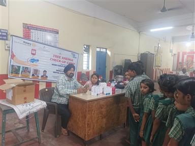 Anemia Check-up Camp at Bharti Madhya Vidyalaya