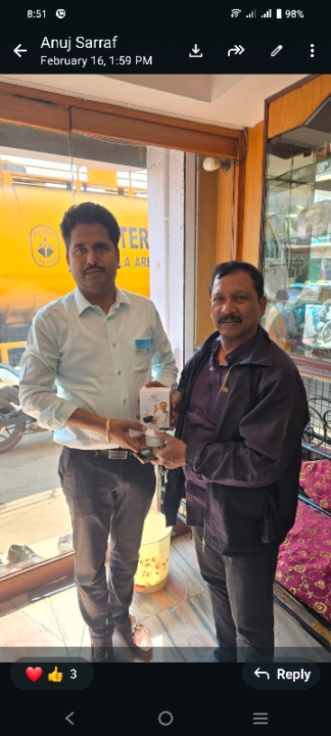 Audiometry machine being donated to a needy.