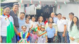 Members and Families at RSK School,  on Saraswati