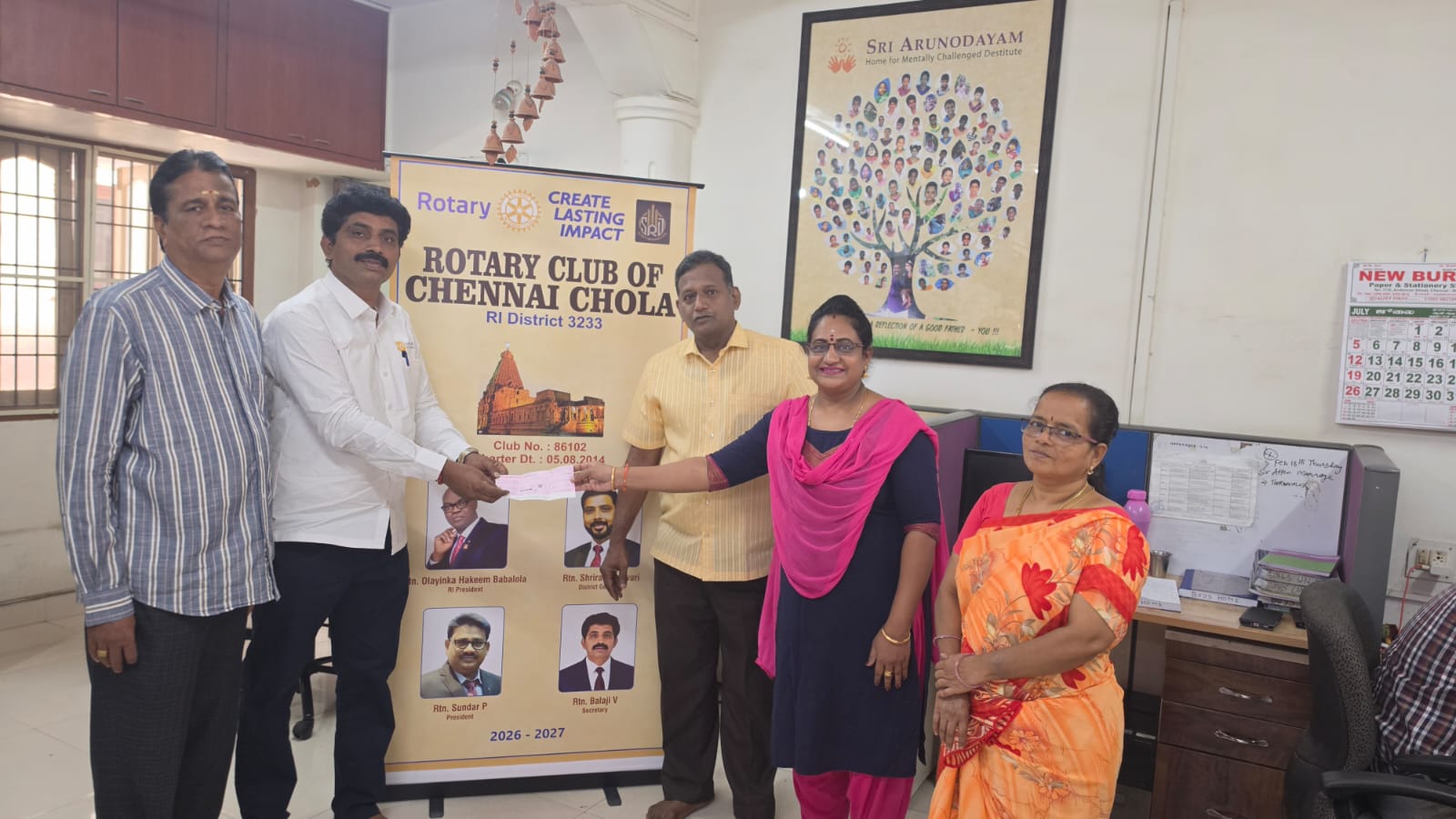 Donation to Arunodhayam Charitable Trust Rajesh