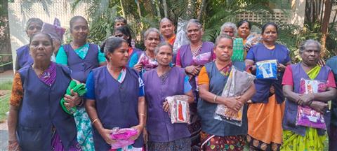 Blanket distribution to the GCC women Workers