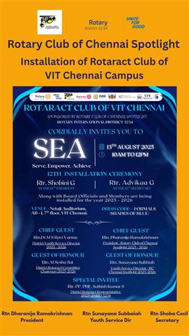 Rotaract Installation | VIT Chennai Campus