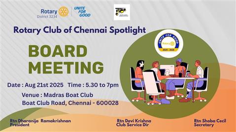 Board Meeting at Boat Club | 21st August