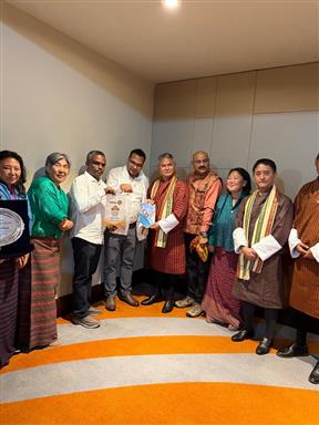 Flag exchange with Rotary Bhutan