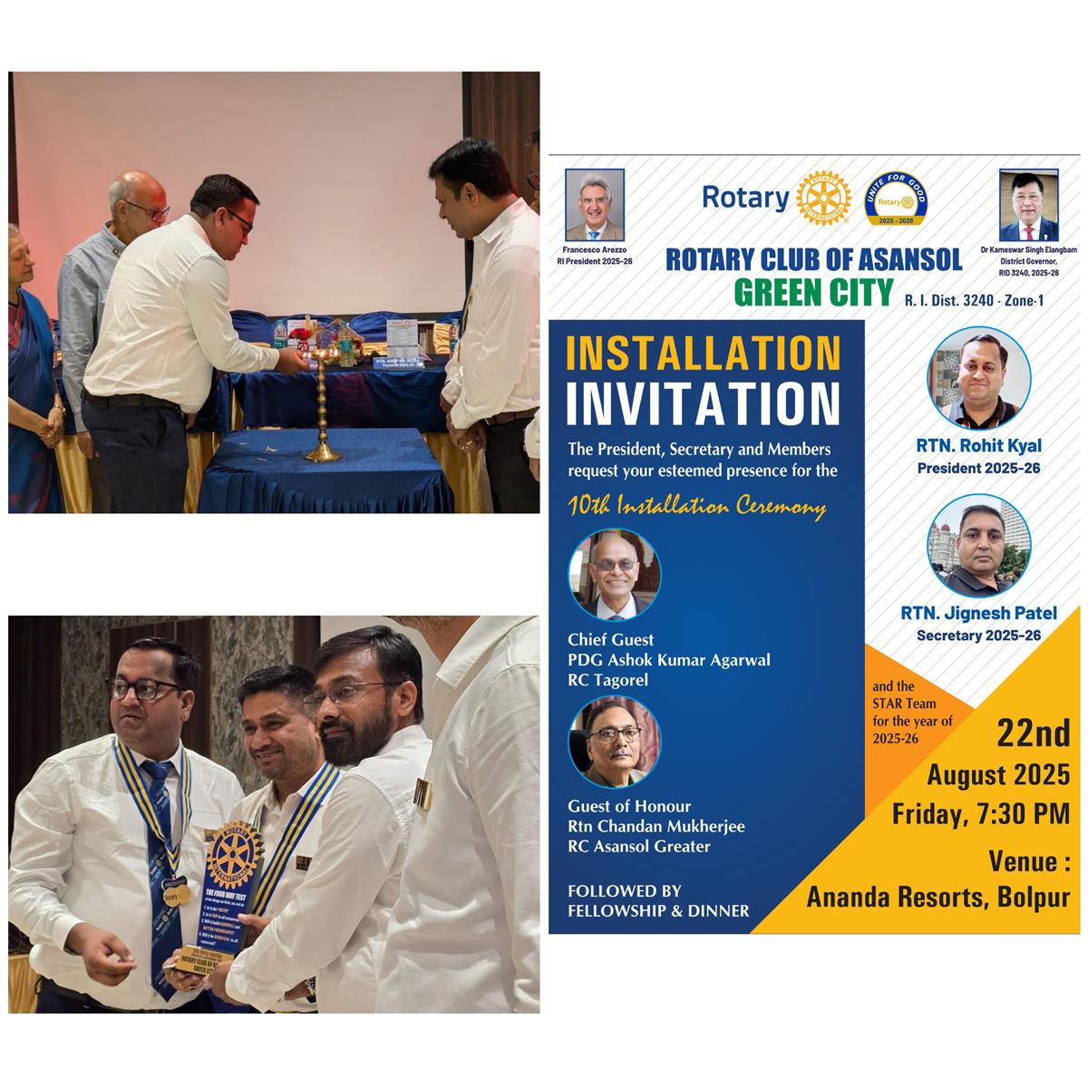 10TH INSTALLATION CEREMONY - RC ASANSOL GREEN CITY