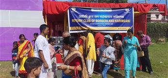 distribution of water & clothes