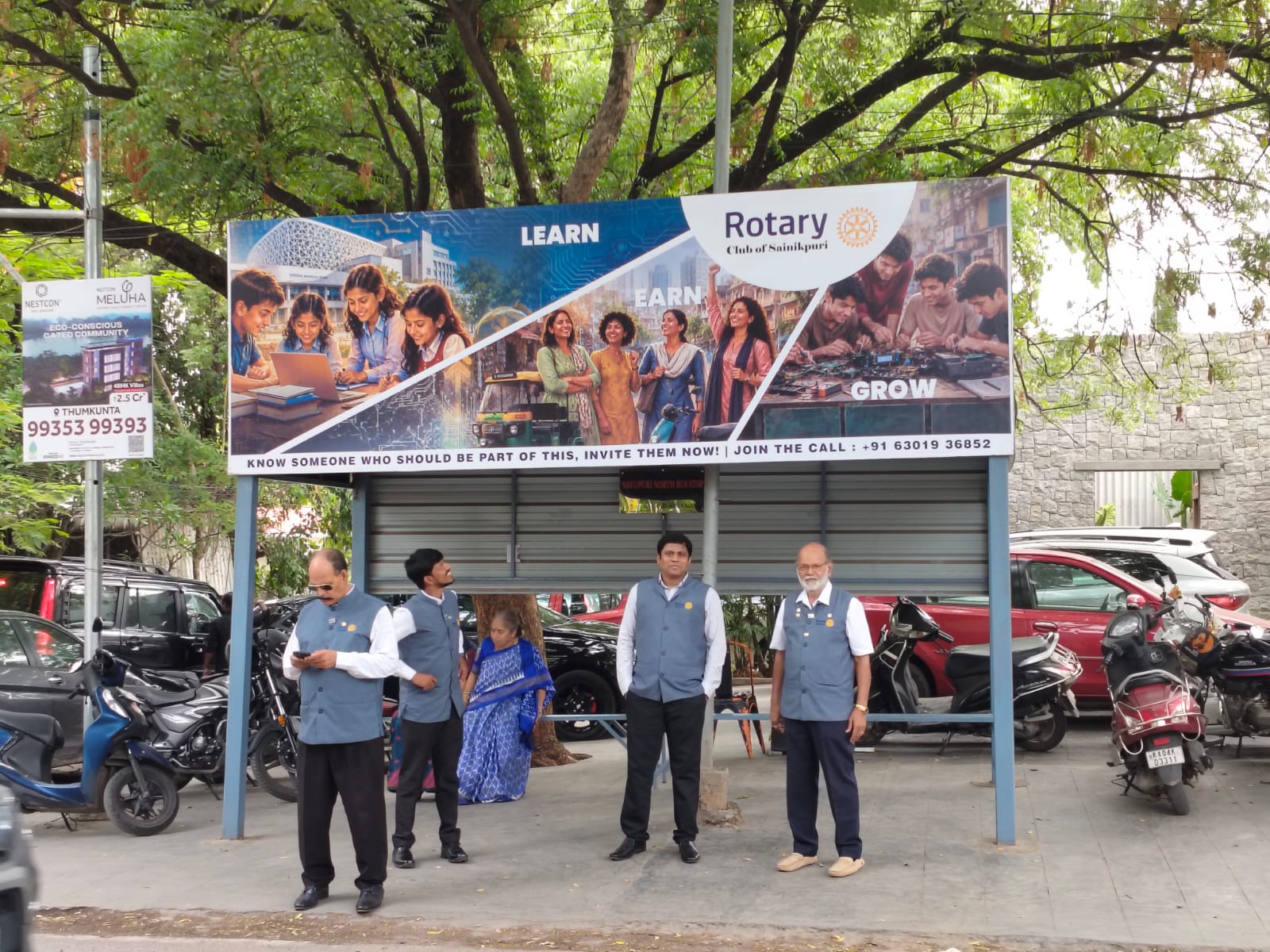 Rotary Sainikpuri Public Image at Bus Stop