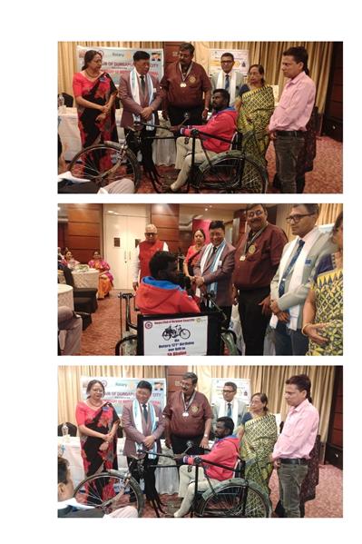 Donation of tricycle to ta needy person