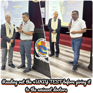 4 WAY TEST AND MEDIA COVERAGE OF DOCTOR DAY