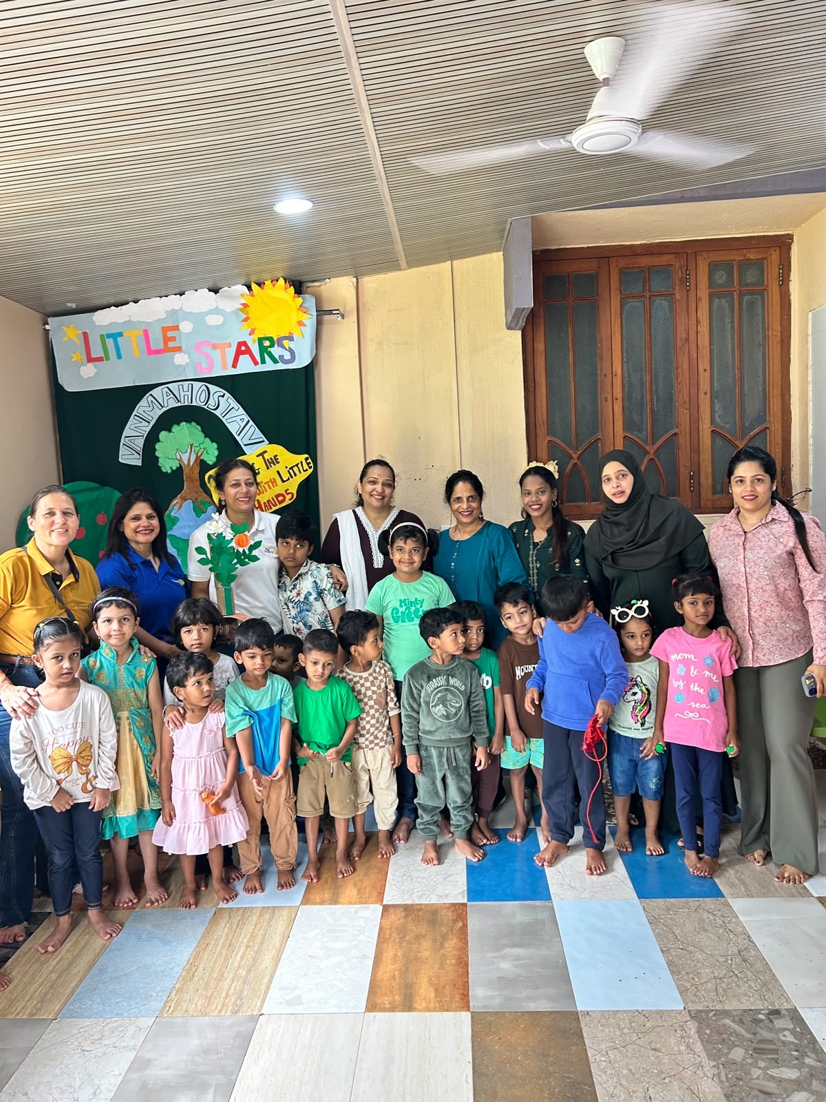 tree saplings distribution and vanmahotsav celebration at little stars pre- primary school Davor