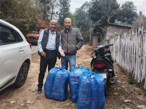distribution of mosquito nets to the villagers